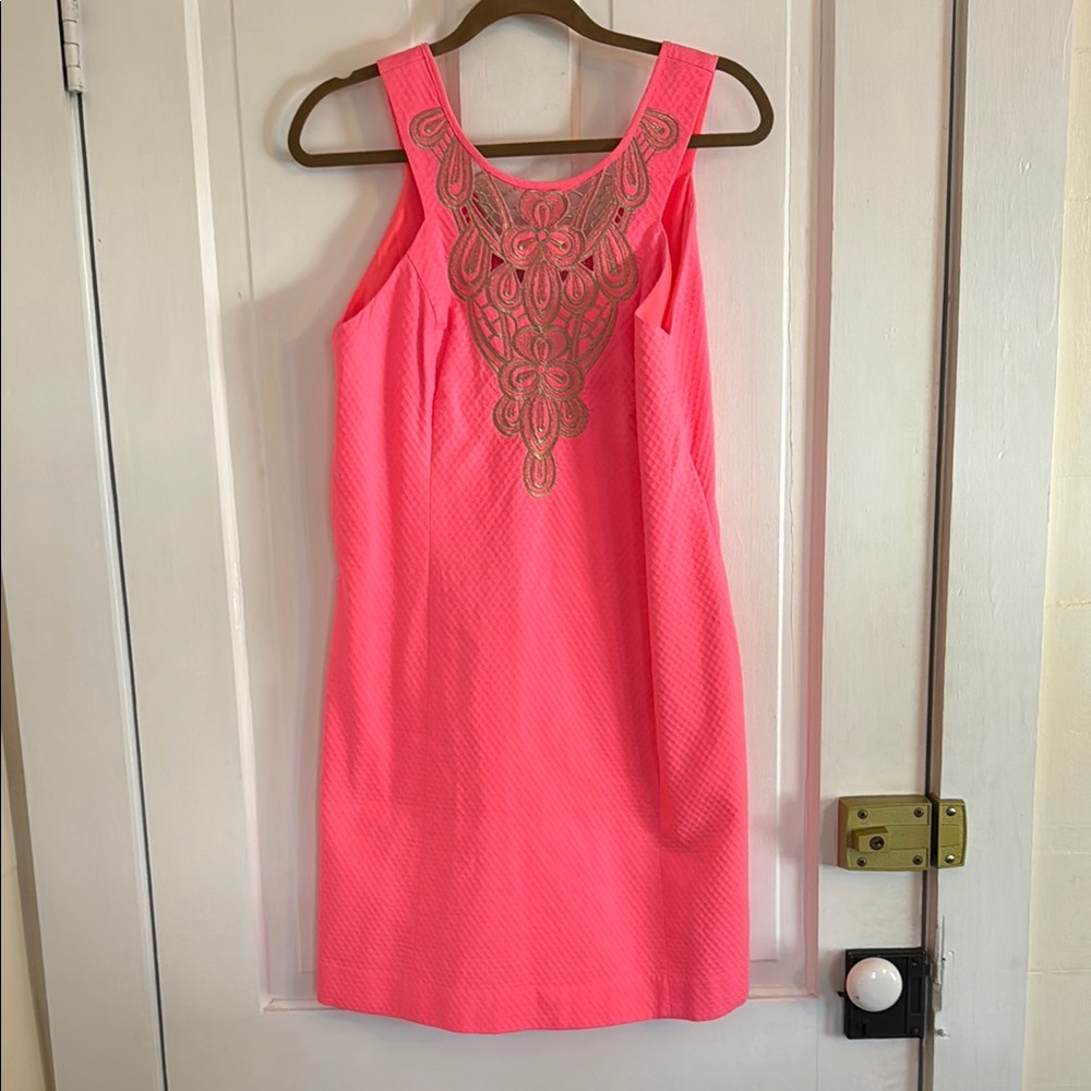 Pink Lily Pulitzer Dress with Embroidered Detail